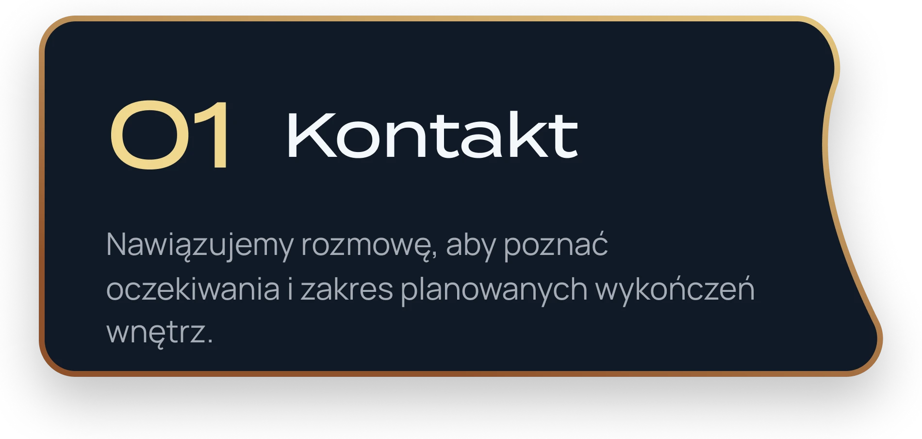 Grafika kroku 1 Kontakt z opisem nawiązania rozmowy o planowanych wykończeniach wnętrz